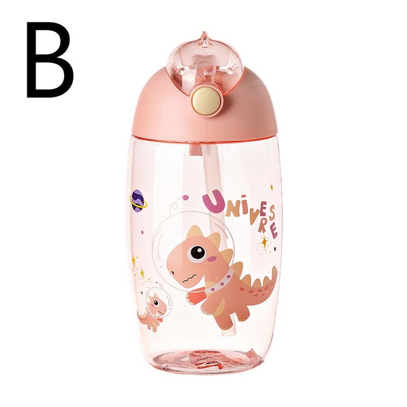 New portable sippy cup, space cup, drop-proof travel straw cup, children's sippy cup, dinosaur water cup.